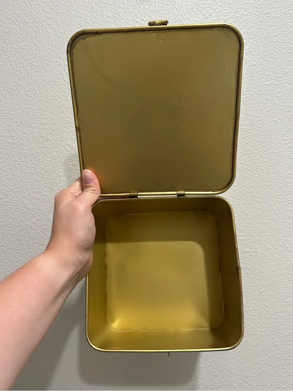 Gold Metal Storage Tins - Set of 2